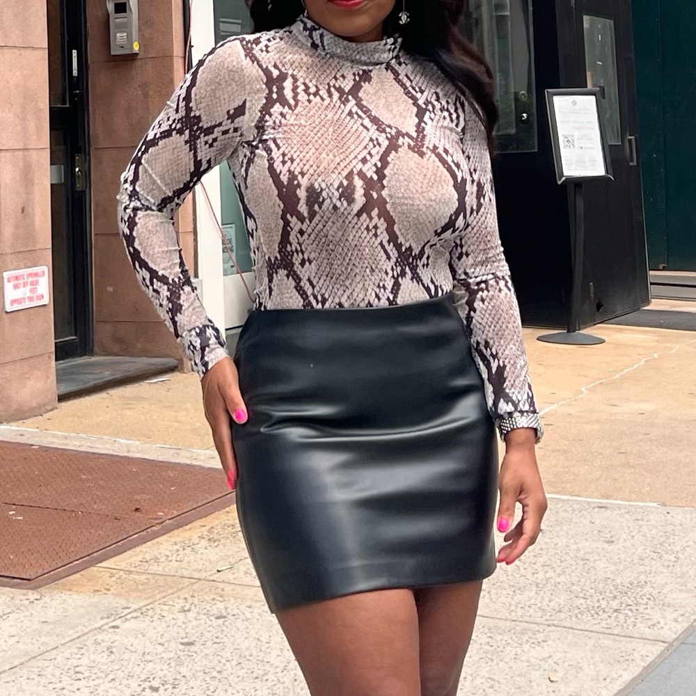 NEW Snakeskin Turtleneck Top